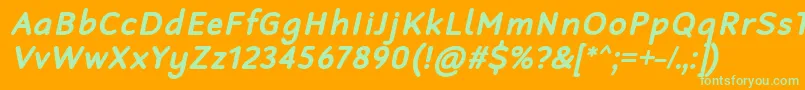 RobagaRoundedBoldItalic Font – Green Fonts on Orange Background