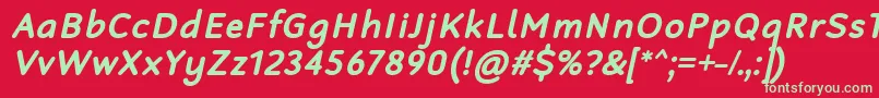 フォントRobagaRoundedBoldItalic – 赤い背景に緑の文字