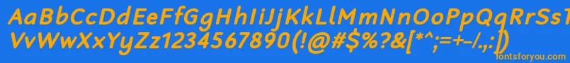 RobagaRoundedBoldItalic Font – Orange Fonts on Blue Background