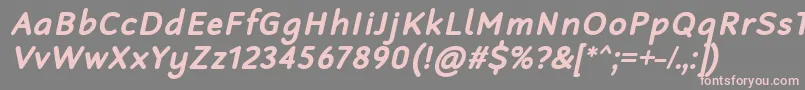 RobagaRoundedBoldItalic Font – Pink Fonts on Gray Background