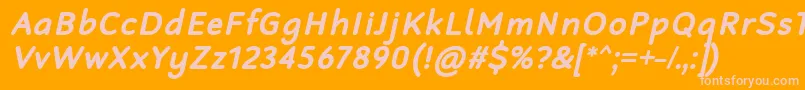 RobagaRoundedBoldItalic Font – Pink Fonts on Orange Background