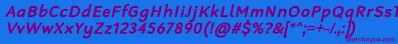 RobagaRoundedBoldItalic Font – Purple Fonts on Blue Background