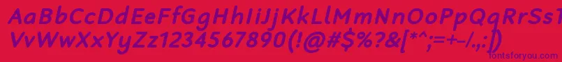 RobagaRoundedBoldItalic Font – Purple Fonts on Red Background