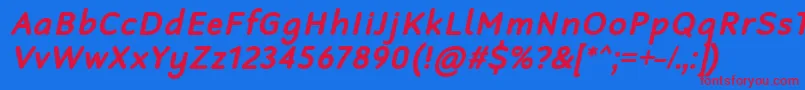 RobagaRoundedBoldItalic Font – Red Fonts on Blue Background