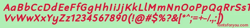 RobagaRoundedBoldItalic Font – Red Fonts on Green Background