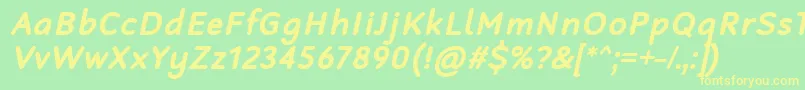 RobagaRoundedBoldItalic Font – Yellow Fonts on Green Background