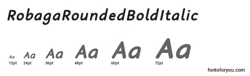 Размеры шрифта RobagaRoundedBoldItalic