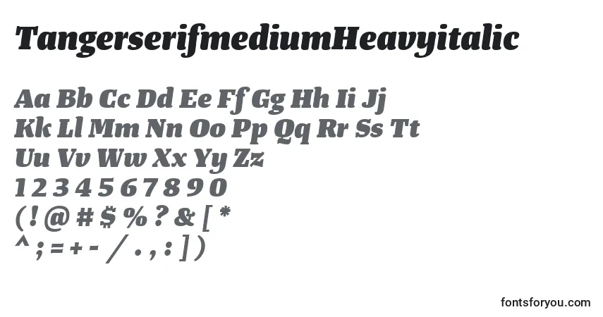 TangerserifmediumHeavyitalic-fontti – aakkoset, numerot, erikoismerkit