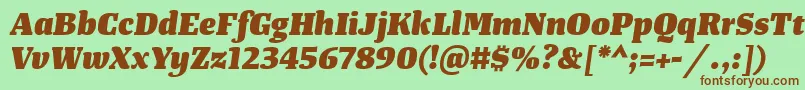 TangerserifmediumHeavyitalic Font – Brown Fonts on Green Background