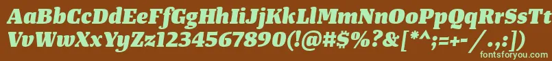 TangerserifmediumHeavyitalic Font – Green Fonts on Brown Background