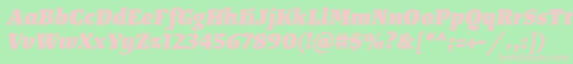 TangerserifmediumHeavyitalic Font – Pink Fonts on Green Background