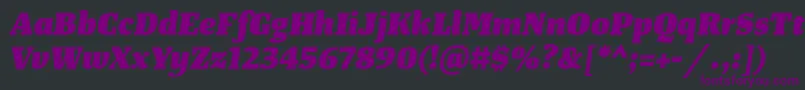 Czcionka TangerserifmediumHeavyitalic – fioletowe czcionki na czarnym tle