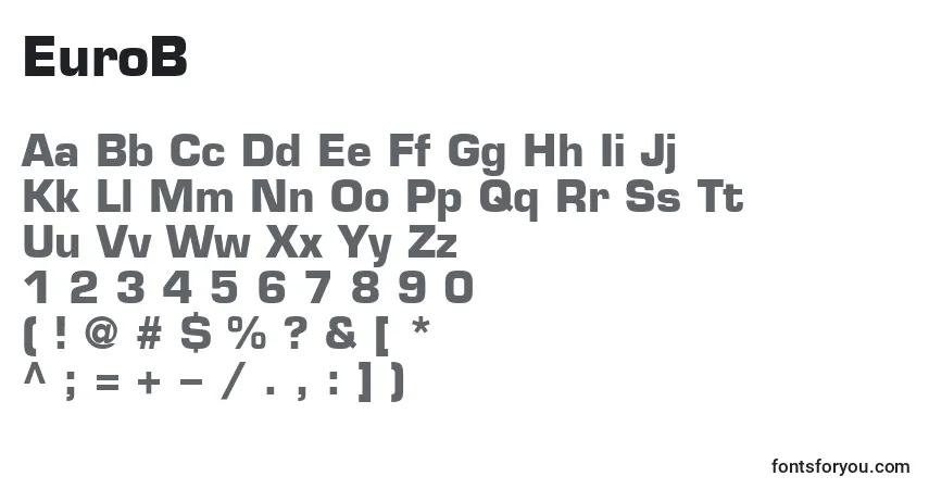 Шрифт EuroB – алфавит, цифры, специальные символы