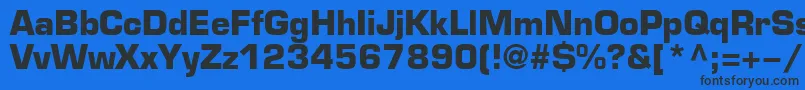 Шрифт EuroB – чёрные шрифты на синем фоне