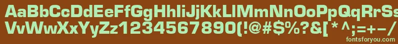 EuroB-fontti – vihreät fontit ruskealla taustalla