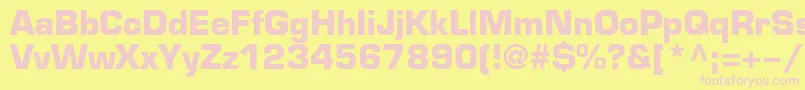 EuroB-fontti – vaaleanpunaiset fontit keltaisella taustalla