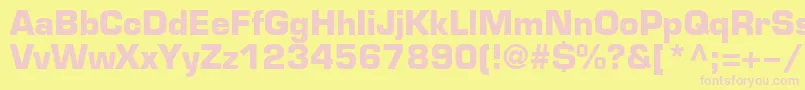 EuroB Font – Pink Fonts on Yellow Background