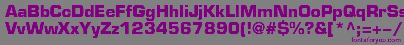 フォントEuroB – 紫色のフォント、灰色の背景