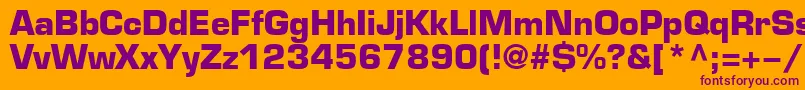 EuroB Font – Purple Fonts on Orange Background