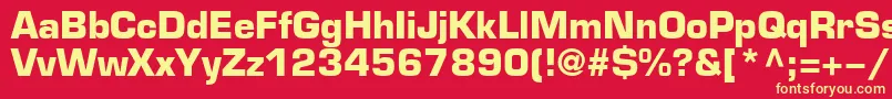 EuroB Font – Yellow Fonts on Red Background