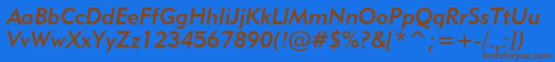 Geo415mi Font – Brown Fonts on Blue Background