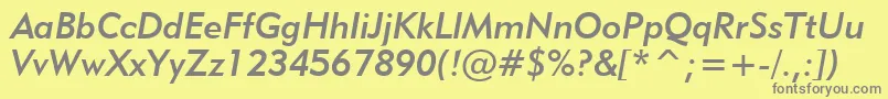 Geo415mi Font – Gray Fonts on Yellow Background