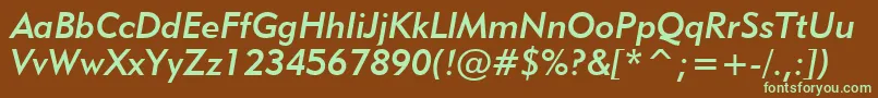 Geo415mi Font – Green Fonts on Brown Background