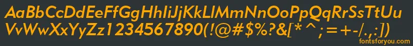 Geo415mi Font – Orange Fonts on Black Background