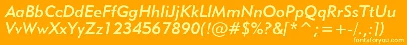 Geo415mi Font – Yellow Fonts on Orange Background