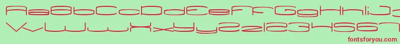 ViceVersa-Schriftart – Rote Schriften auf grünem Hintergrund