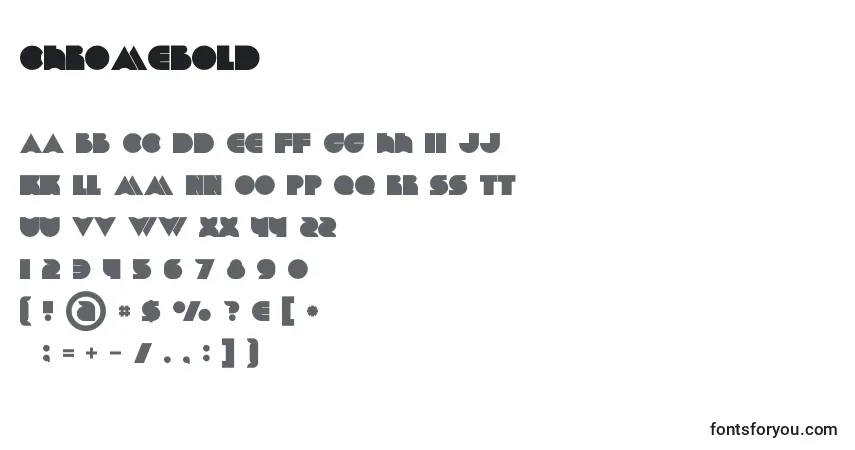A fonte Chromebold – alfabeto, números, caracteres especiais