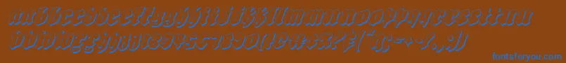 Biergartensi-Schriftart – Blaue Schriften auf braunem Hintergrund