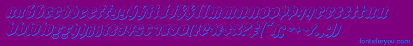 Biergartensi-Schriftart – Blaue Schriften auf violettem Hintergrund