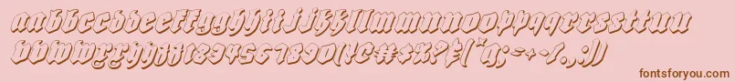 Biergartensi-Schriftart – Braune Schriften auf rosa Hintergrund