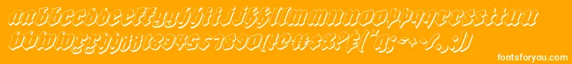 Biergartensi-Schriftart – Weiße Schriften auf orangefarbenem Hintergrund