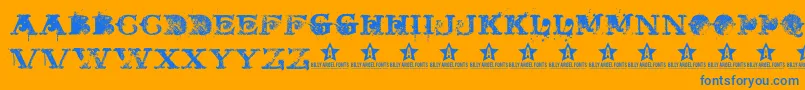 Blueb Font – Blue Fonts on Orange Background