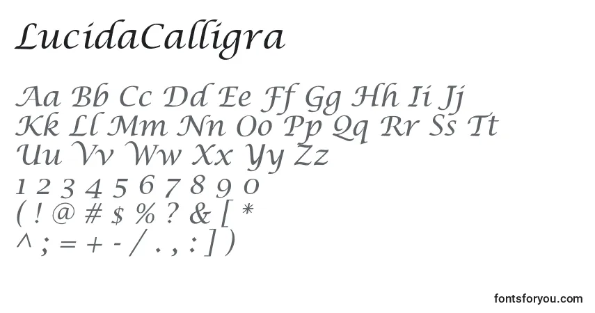 Schriftart LucidaCalligra – Alphabet, Zahlen, spezielle Symbole
