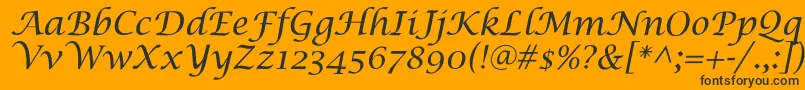 LucidaCalligra Font – Black Fonts on Orange Background