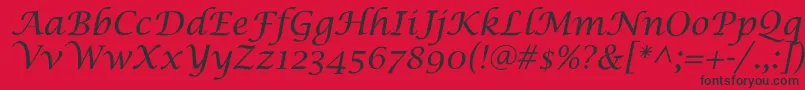 LucidaCalligra Font – Black Fonts on Red Background