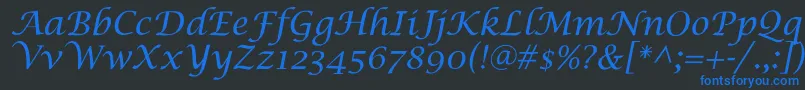 LucidaCalligra Font – Blue Fonts on Black Background