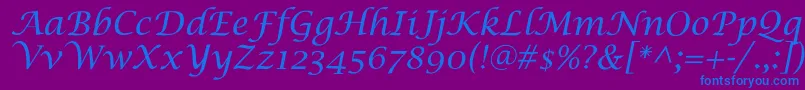 LucidaCalligra Font – Blue Fonts on Purple Background