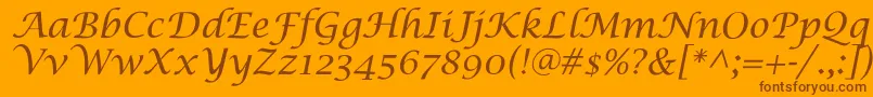 LucidaCalligra Font – Brown Fonts on Orange Background