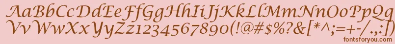 LucidaCalligra Font – Brown Fonts on Pink Background
