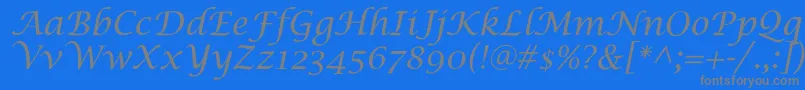 Saiba mais sobre a fonte LucidaCalligra Fonte LucidaCalligra – fontes cinzas em um fundo azul