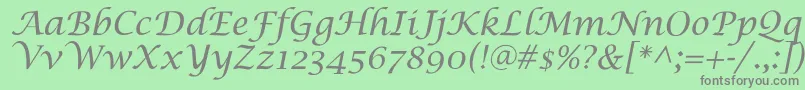 LucidaCalligra Font – Gray Fonts on Green Background