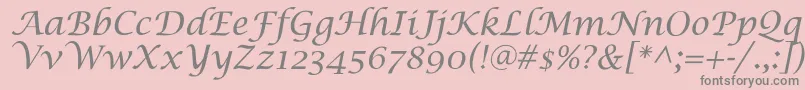 LucidaCalligra Font – Gray Fonts on Pink Background
