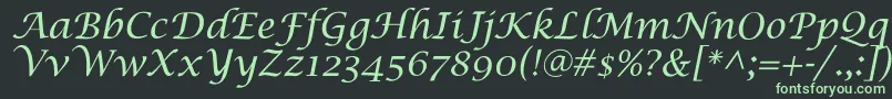 LucidaCalligra Font – Green Fonts on Black Background
