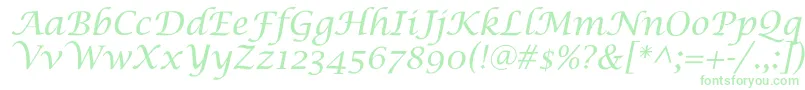 LucidaCalligra Font – Green Fonts on White Background