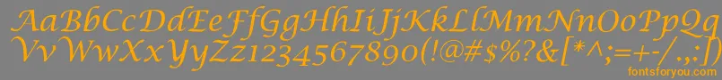 LucidaCalligra Font – Orange Fonts on Gray Background