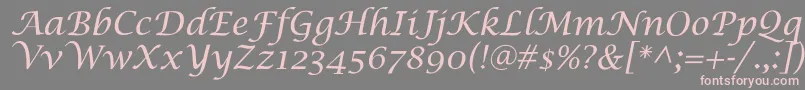 LucidaCalligra Font – Pink Fonts on Gray Background